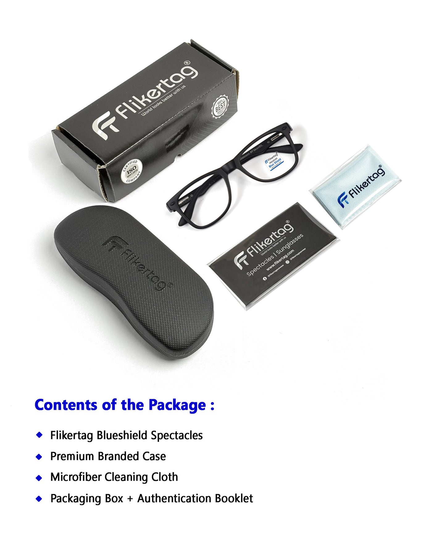 Blue Cut Computer Glasses for Eye Protection | Zero Power Blue Light Filter Glasses With UV Protection for Men & Women [FTF115 F1 Wayfarer Matte Black Frame, 50mm]