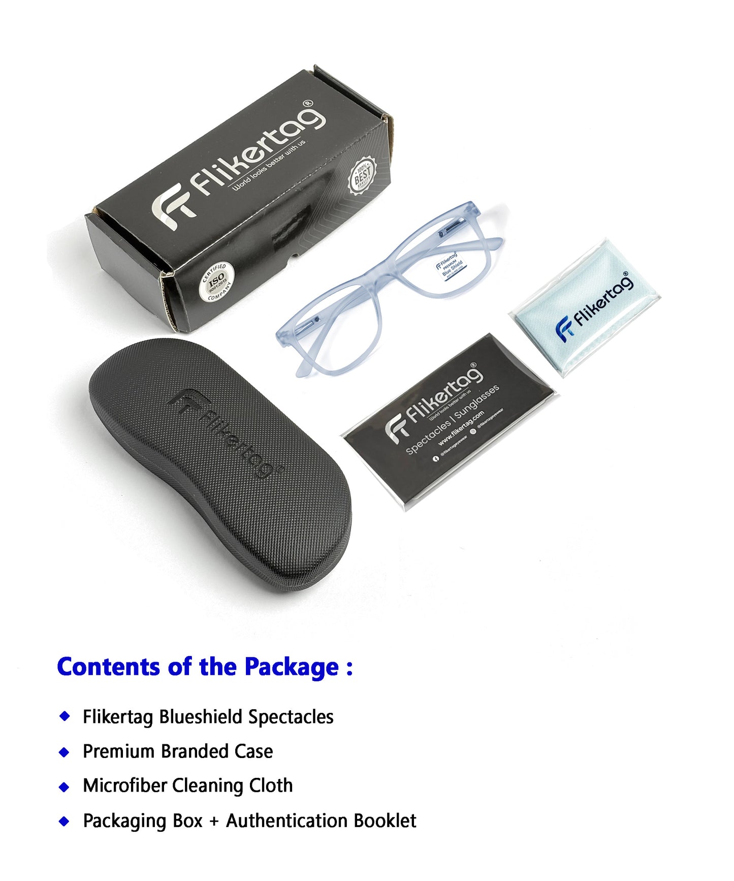 Blue Cut Computer Glasses for Eye Protection | Zero Power Blue Light Filter Glasses With UV Protection for Men & Women [FTF115 F4 Wayfarer Water Blue Frame, 50mm]