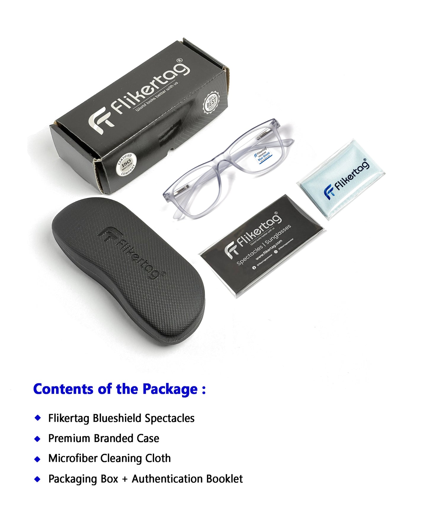 Blue Cut Computer Glasses for Eye Protection | Zero Power Blue Light Filter Glasses With UV Protection for Men & Women [FTF115 F6 Wayfarer Water Grey Frame, 50mm]