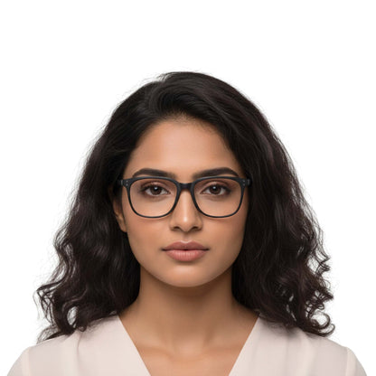 Blue Cut Computer Glasses for Eye Protection | Zero Power Blue Light Filter Glasses With UV Protection for Men & Women [FTF 233 F1 Retro Square Matte Black Frame, 53mm]