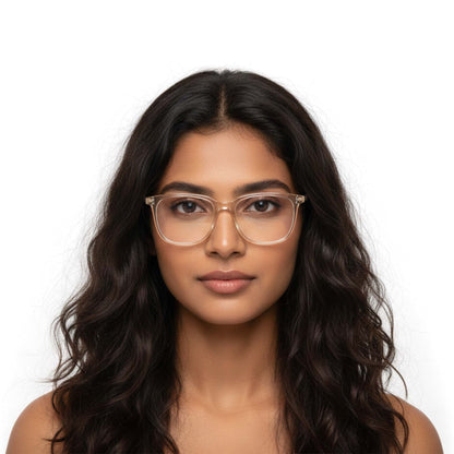 Blue Cut Computer Glasses for Eye Protection | Zero Power Blue Light Filter Glasses With UV Protection for Men & Women [FTF 233 F4 Retro Square Light Brown Frame, 53mm]