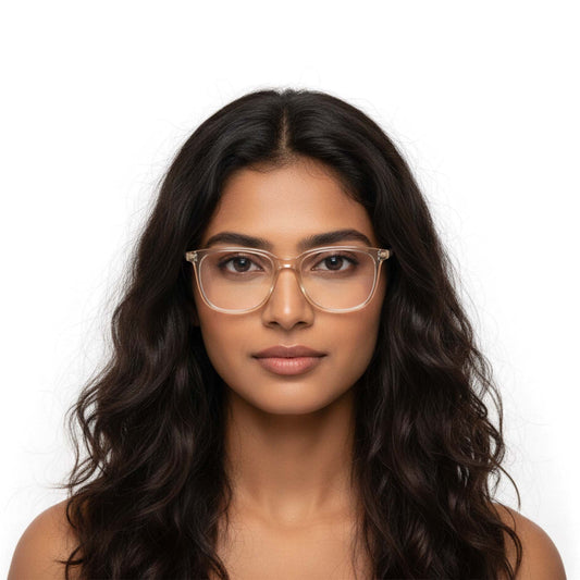 Blue Cut Computer Glasses for Eye Protection | Zero Power Blue Light Filter Glasses With UV Protection for Men & Women [FTF 233 F4 Retro Square Light Brown Frame, 53mm]
