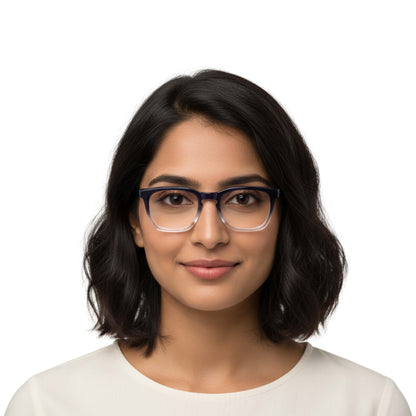 Blue Cut Computer Glasses for Eye Protection | Zero Power Blue Light Filter Glasses With UV Protection for Men & Women [FTF 232 F3 Retro Square Transparent Frame, 54mm]