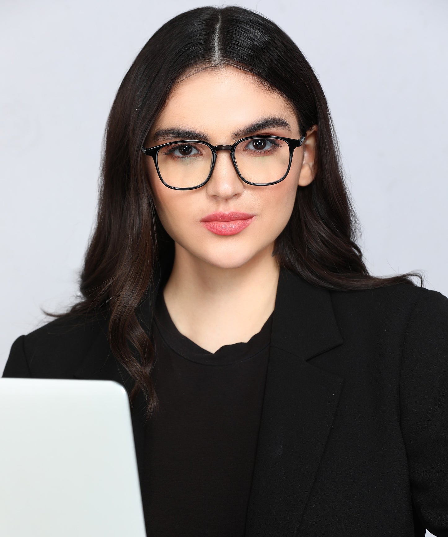 Blue Cut Computer Glasses for Eye Protection | Zero Power Blue Light Filter Glasses With UV Protection for Men & Women [FTF212 F1 Round Shine Black Frame, 49mm]