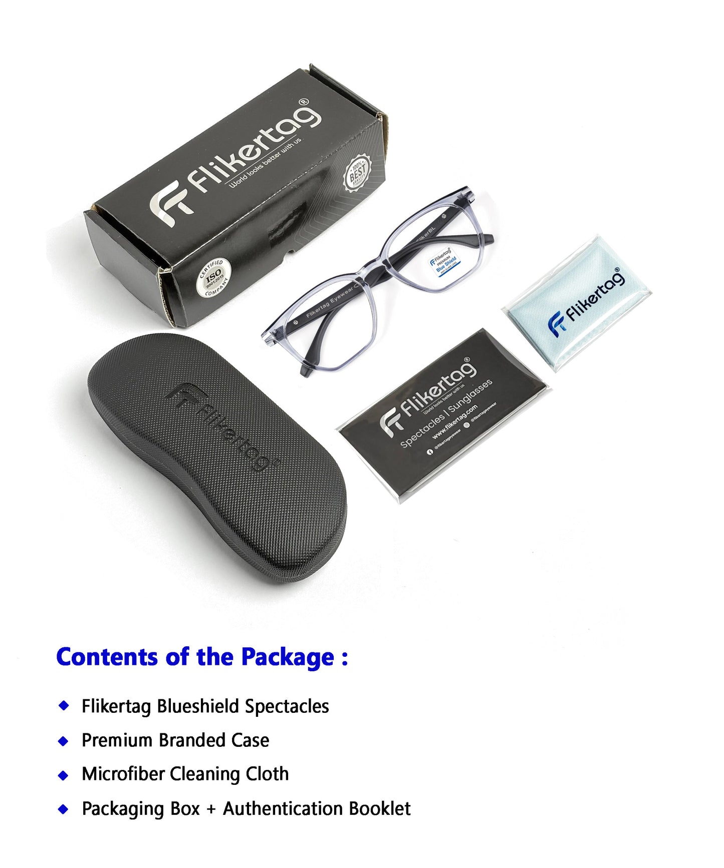 Blue Cut Computer Glasses for Eye Protection | Zero Power Blue Light Filter Glasses With UV Protection for Men & Women [FTF205 F5 Wayfarer Grey Frame, 52mm]