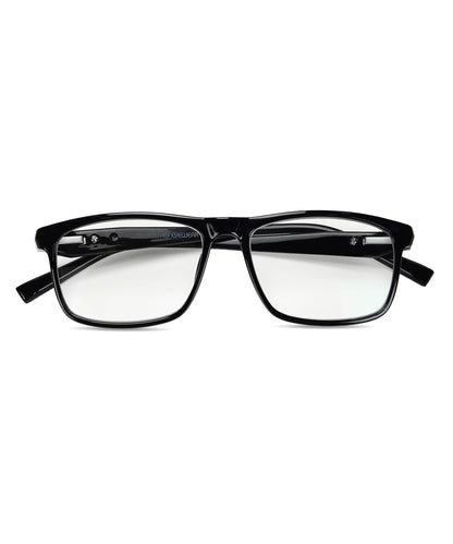 Flikertag Eye Glasses Frame For Men & Women [FTF206 F1 Rectangle Shine Black Frame, 50mm]
