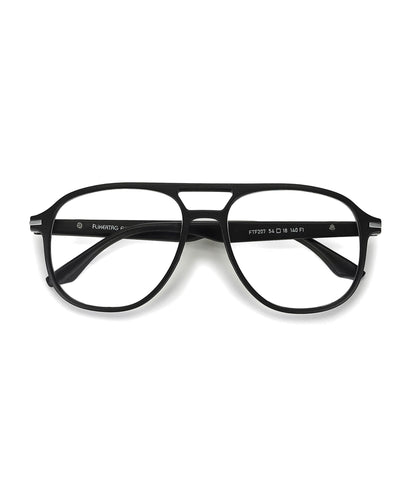 Flikertag Eye Glasses Frame For Men & Women [FTF207 F1 Aviator Matte Black Frame, 54mm]
