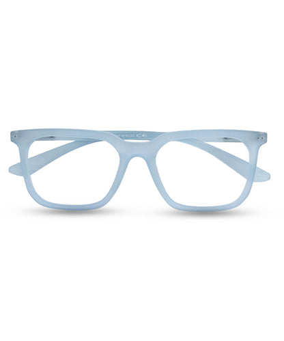 Flikertag Eye Glasses Frame For Men & Women [FTF208 F3 Square Transparent Water Blue Frame, 52mm]