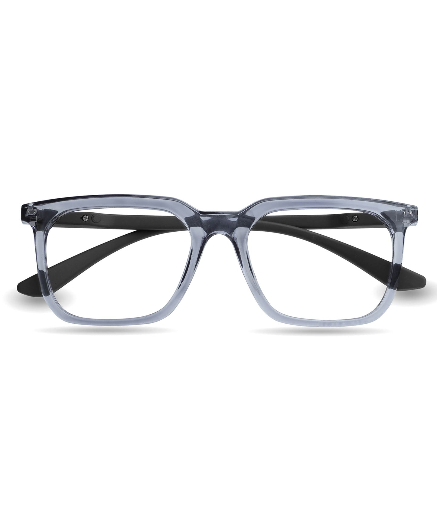 Flikertag Eye Glasses Frame For Men & Women [FTF208 F4 Square Shine Grey Frame, 52mm]