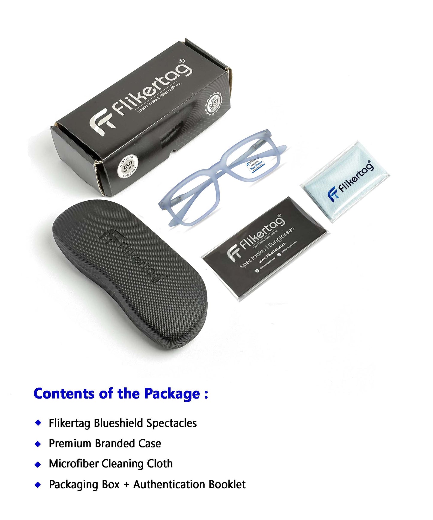 Blue Cut Computer Glasses for Eye Protection | Zero Power Blue Light Filter Glasses With UV Protection for Men & Women [FTF208 F3 Square Transparent Water Blue Frame, 52mm]