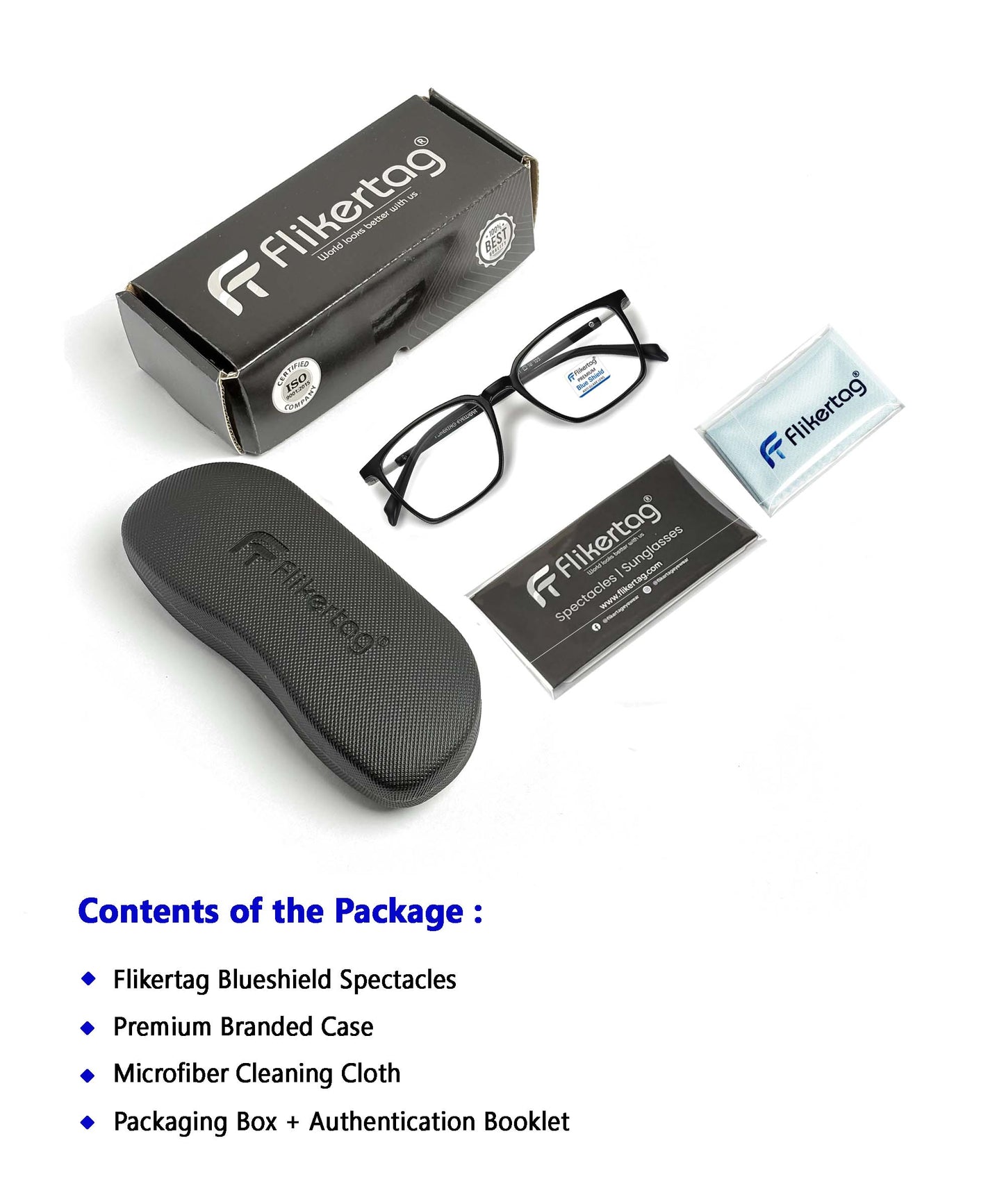 Blue Cut Computer Glasses for Eye Protection | Zero Power Blue Light Filter Glasses With UV Protection for Men & Women [FTF211 F1 Square Matte Black Frame, 50mm]