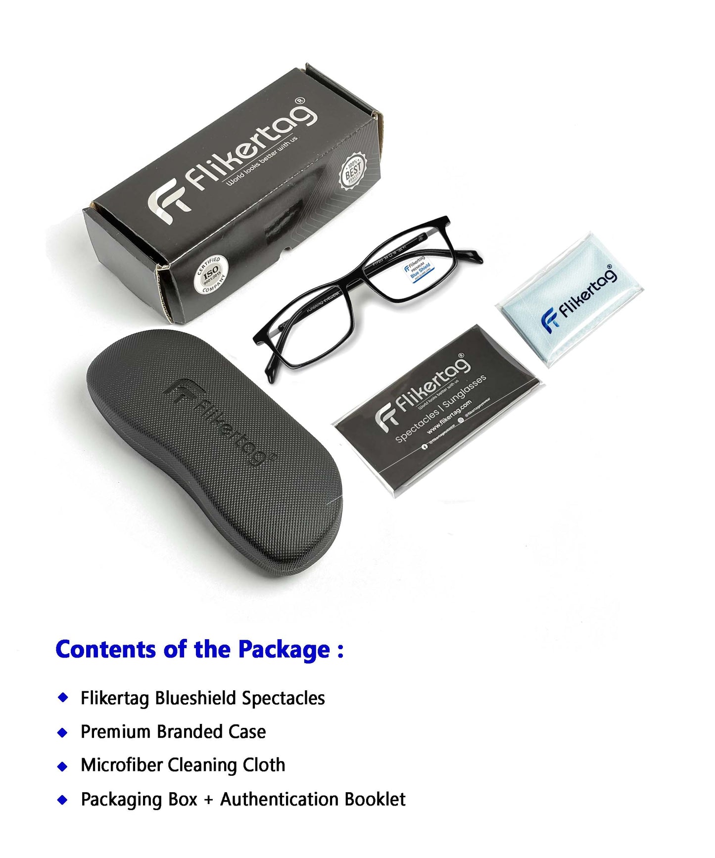 Blue Cut Computer Glasses for Eye Protection | Zero Power Blue Light Filter Glasses With UV Protection for Boys & Girls [FTF213 F1 Rectangular Shine Black Frame, 49mm]