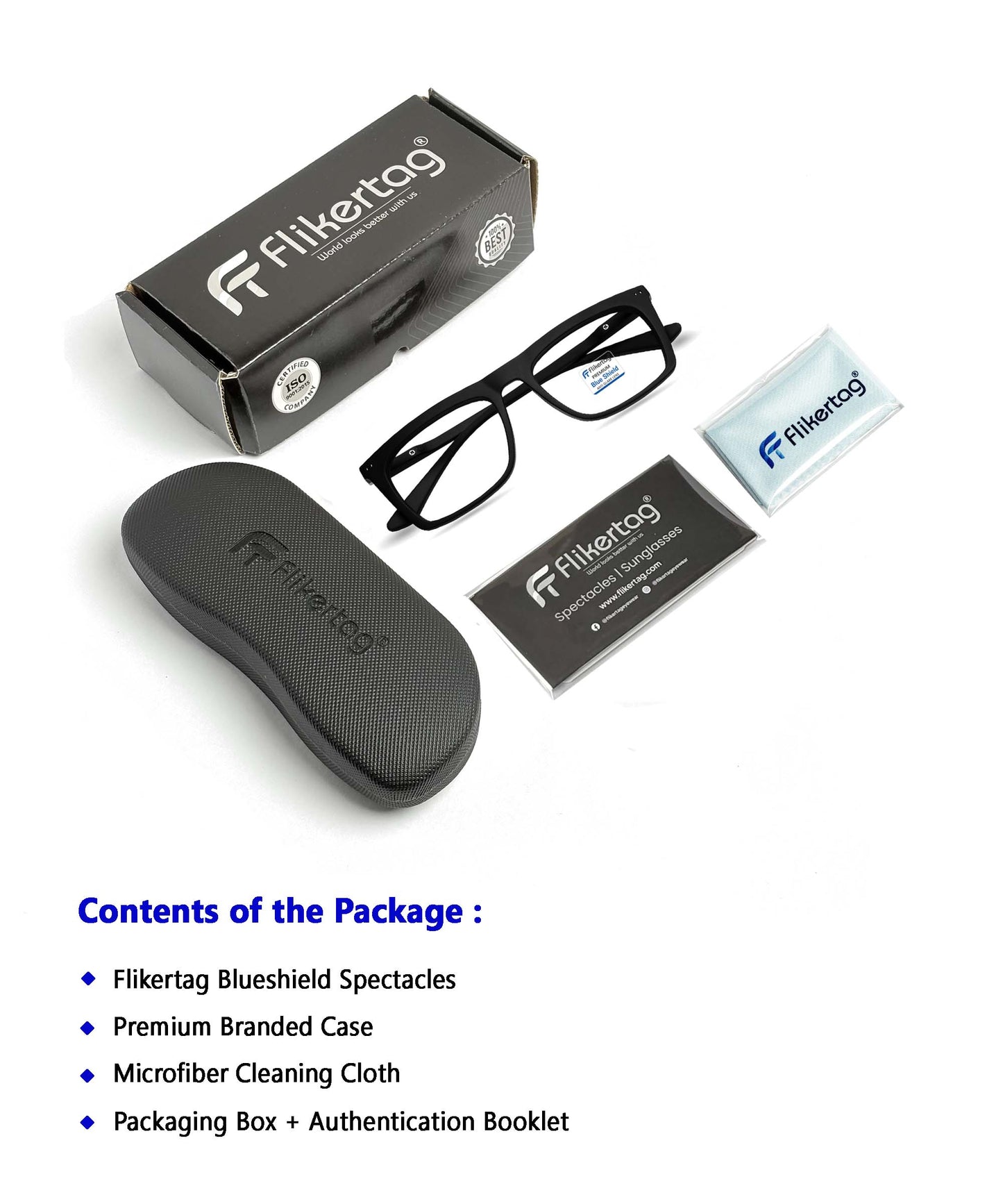 Blue Cut Computer Glasses for Eye Protection | Zero Power Blue Light Filter Glasses With UV Protection for Men & Women [FTF214 F1 Retro Square Matte Black Frame, 51mm]