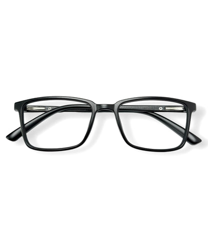 Flikertag Eye Glasses Frame For Men & Women [FTF221 F1 Rectangle Matte Black Frame, 50mm]