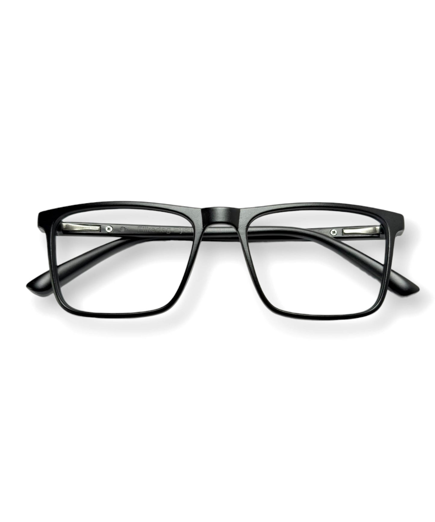Flikertag Eye Glasses Frame For Men & Women [FTF222 F1 Square Matte Black Frame, 50mm]