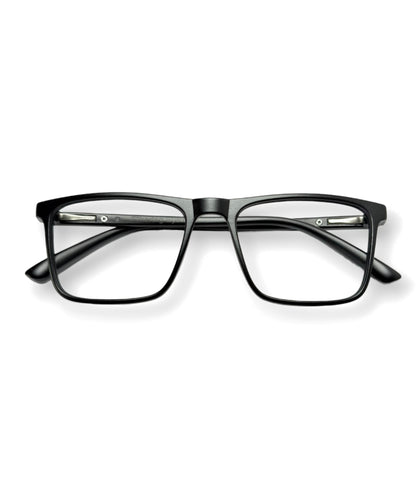 Flikertag Eye Glasses Frame For Men & Women [FTF222 F1 Square Matte Black Frame, 50mm]