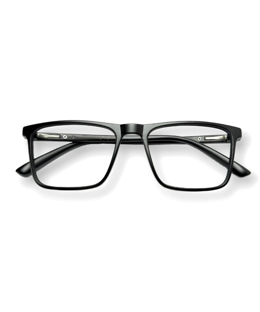 Flikertag Eye Glasses Frame For Men & Women [FTF222 F1 Square Matte Black Frame, 50mm]