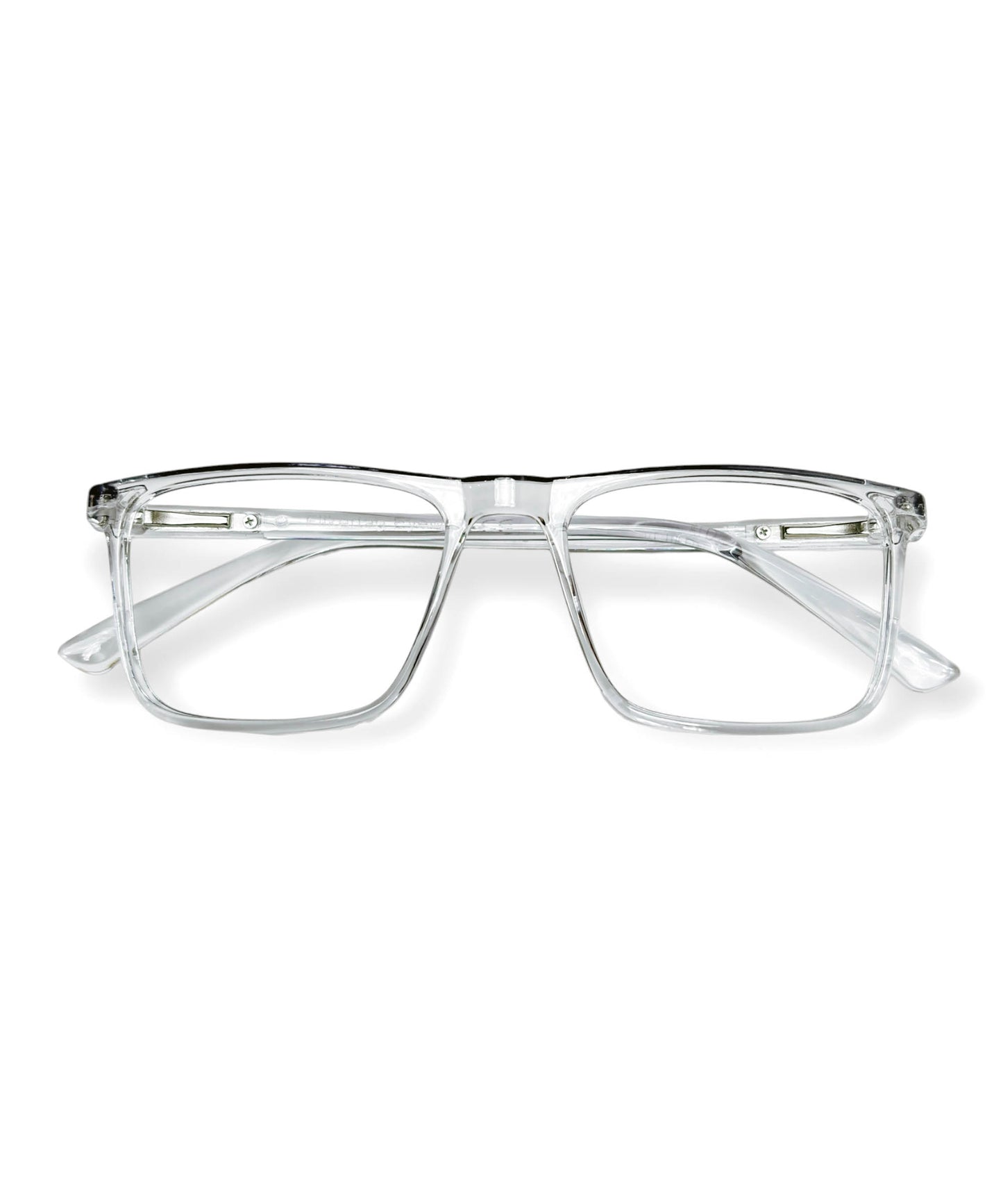 Flikertag Eye Glasses Frame For Men & Women [FTF222 F3 Square Transparent Grey Frame, 50mm]