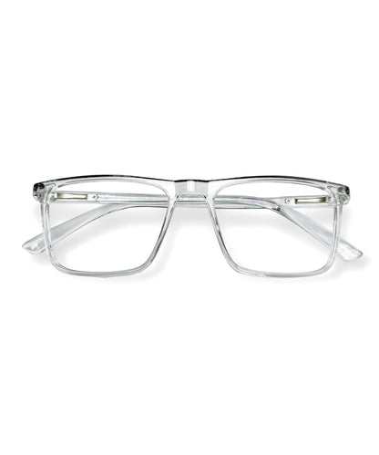 Flikertag Eye Glasses Frame For Men & Women [FTF222 F3 Square Transparent Grey Frame, 50mm]