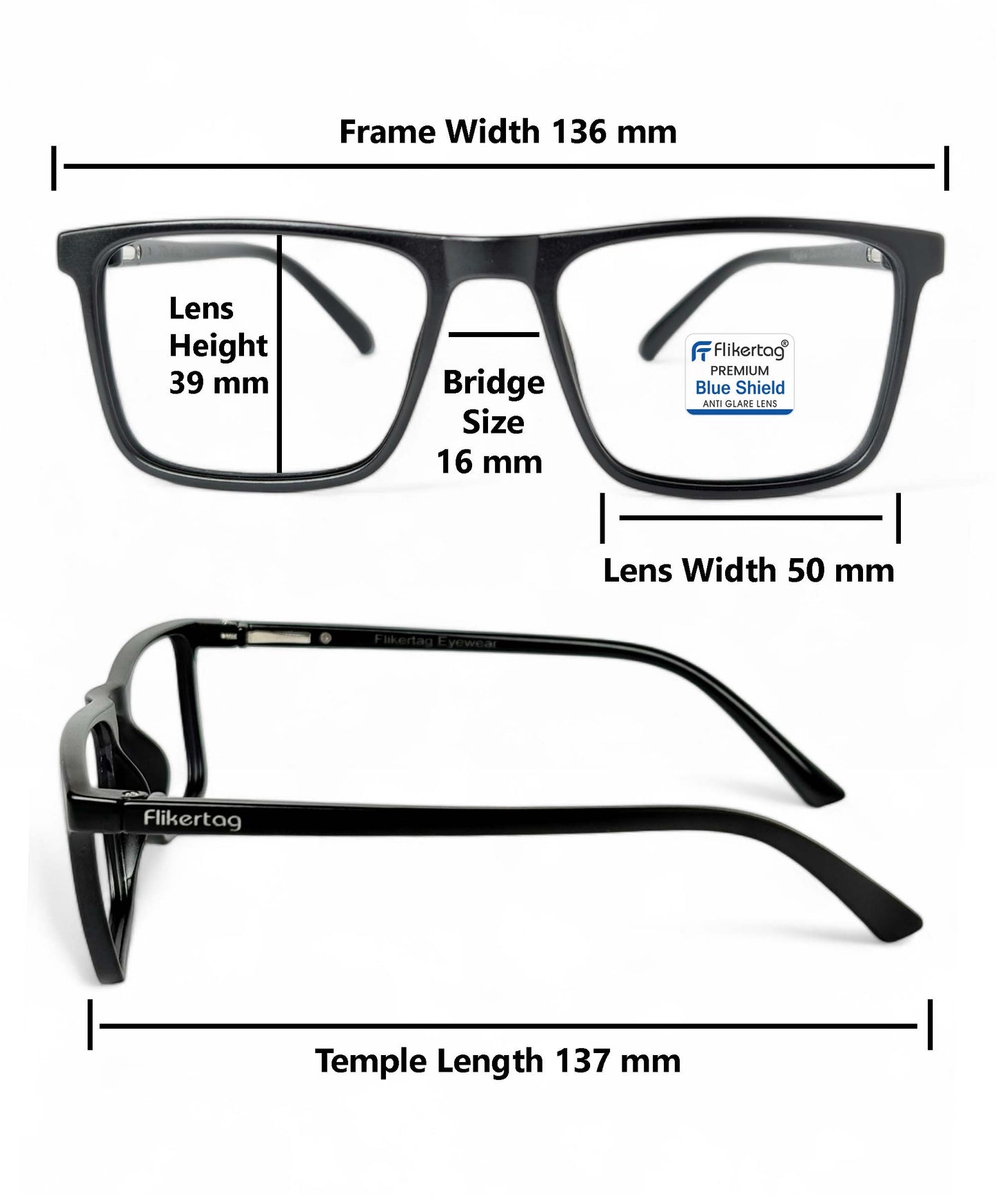 Photochromic Computer Glasses for Eye Protection | Zero Power Blue Cut, Photochromic Glasses With UV Protection for Men & Women [PHFTF222 F1 Retro Square Matte Black Frame, 50mm]