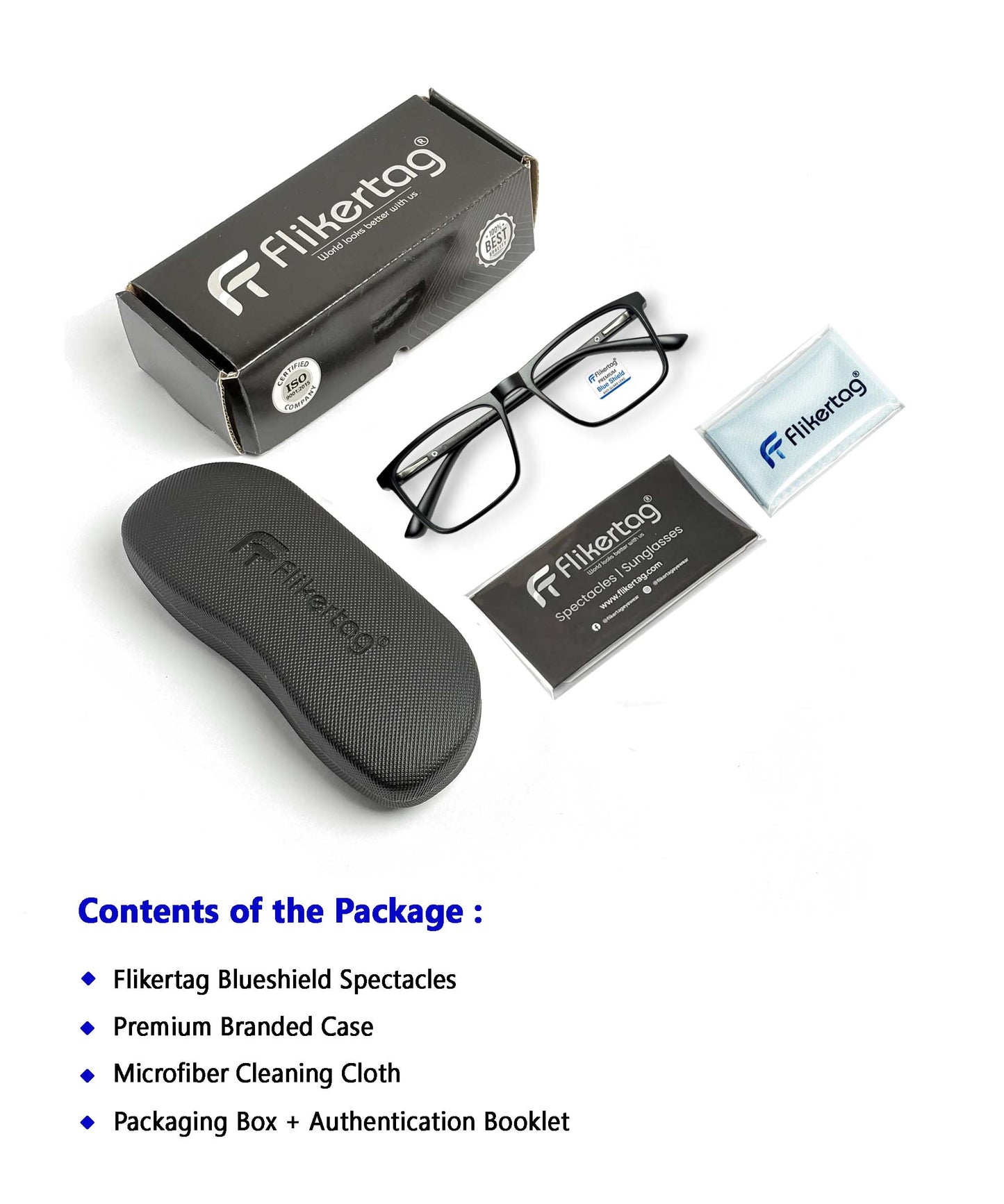 Blue Cut Computer Glasses for Eye Protection | Zero Power Blue Light Filter Glasses With UV Protection for Men & Women [FTF222 F1 Square Matte Black Frame, 50mm]