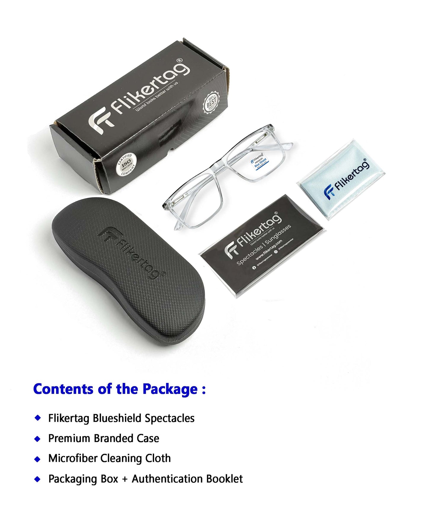 Blue Cut Computer Glasses for Eye Protection | Zero Power Blue Light Filter Glasses With UV Protection for Men & Women [FTF222 F3 Square Transparent Grey Frame, 50mm]