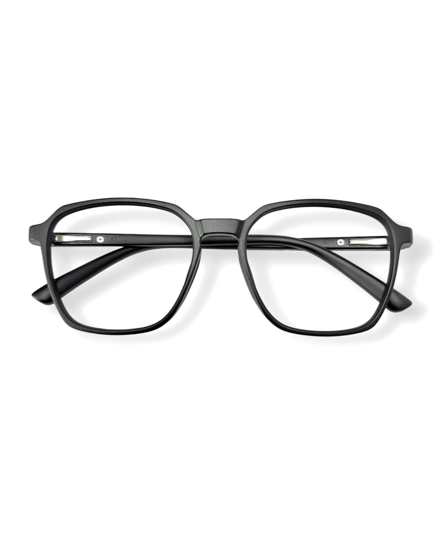 Flikertag Eye Glasses Frame For Men & Women [FTF223 F1 Square Matte Black Frame, 52mm]