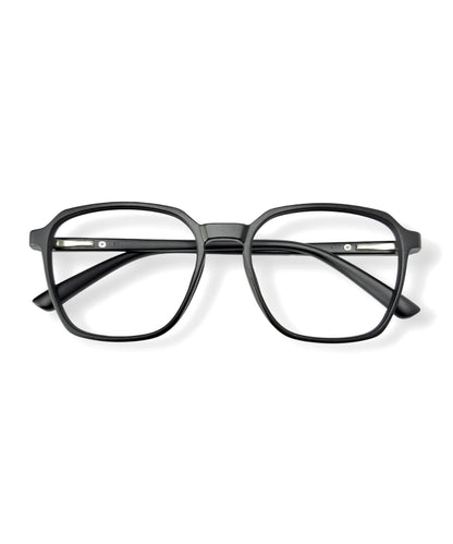 Flikertag Eye Glasses Frame For Men & Women [FTF223 F1 Square Matte Black Frame, 52mm]