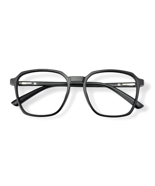 Flikertag Eye Glasses Frame For Men & Women [FTF223 F1 Square Matte Black Frame, 52mm]