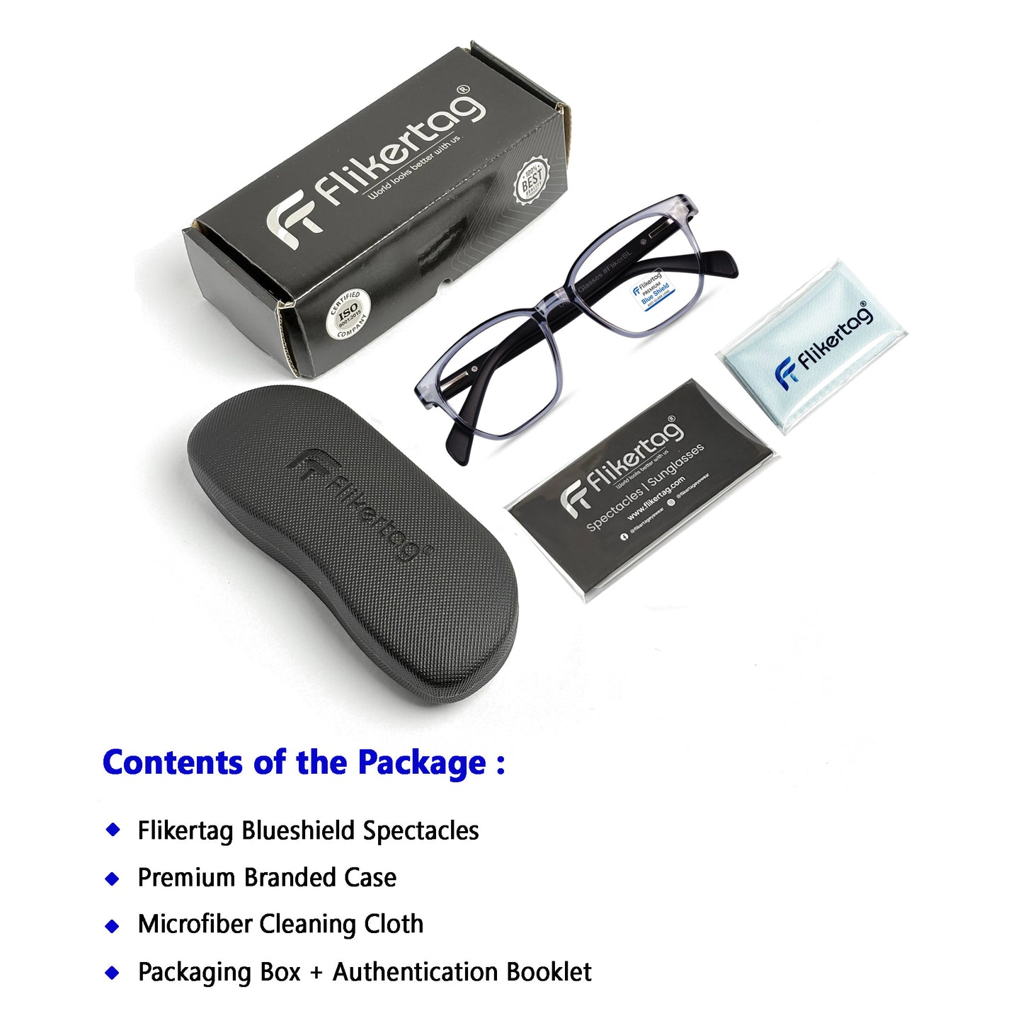 Blue Cut Computer Glasses for Eye Protection | Zero Power Blue Light Filter Glasses With UV Protection for Men & Women [FTF231 F4 Wayfarer Grey Frame, 50mm]