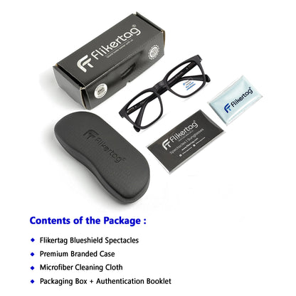 Blue Cut Computer Glasses for Eye Protection | Zero Power Blue Light Filter Glasses With UV Protection for Men & Women [FTF232 F1 Retro Square Matte Black Frame, 54mm]
