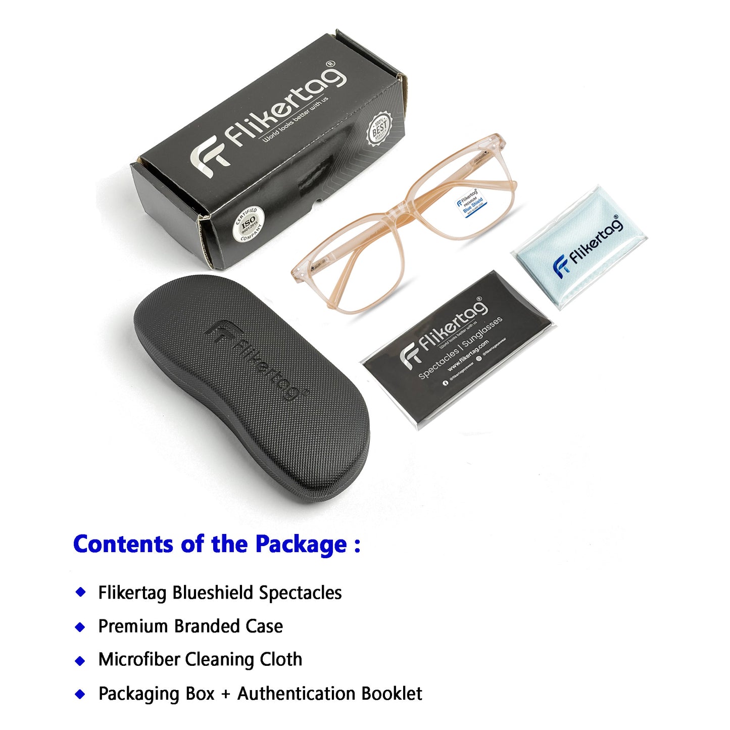 Blue Cut Computer Glasses for Eye Protection | Zero Power Blue Light Filter Glasses With UV Protection for Men & Women [FTF 233 F4 Retro Square Light Brown Frame, 53mm]
