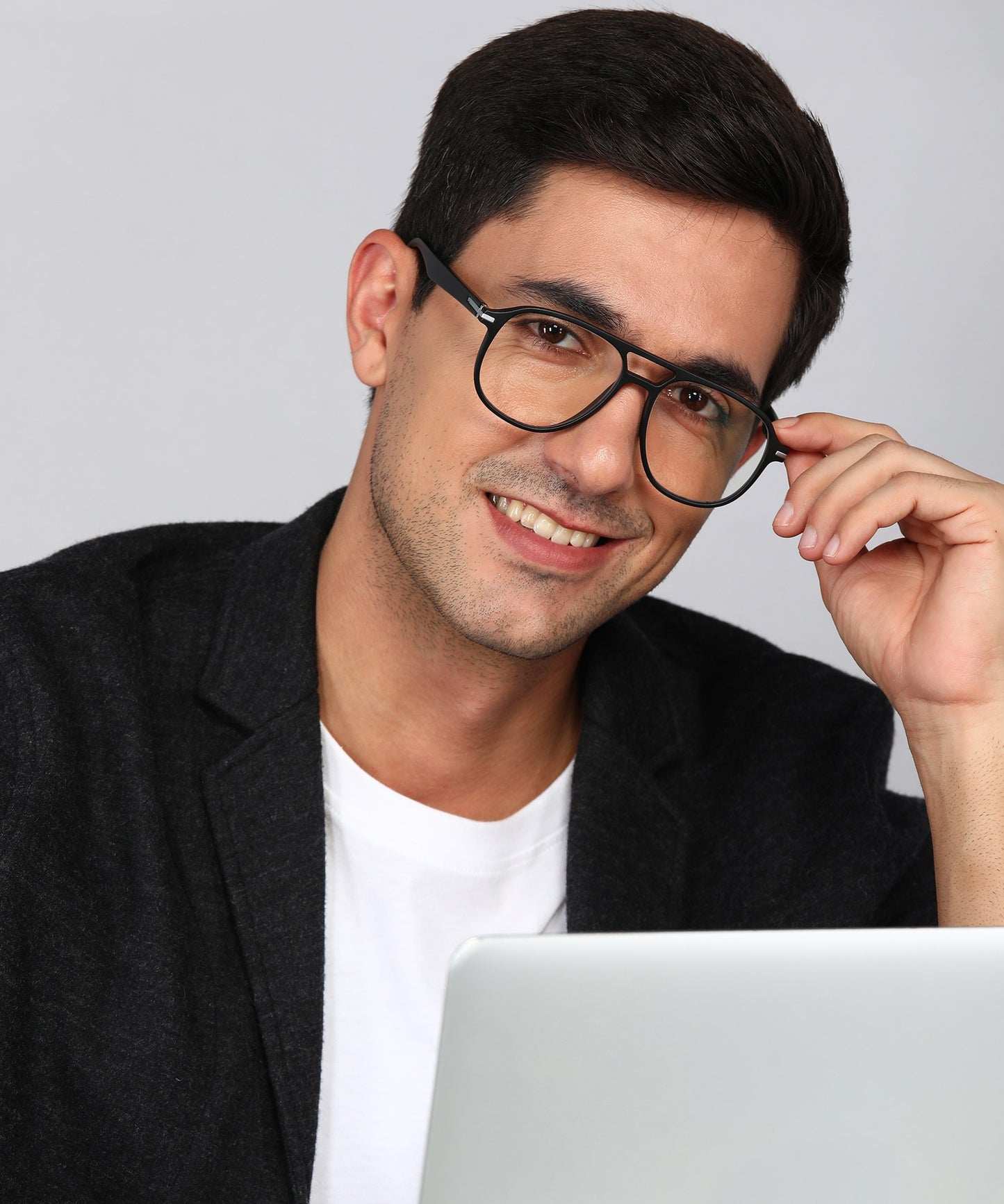 Blue Cut Computer Glasses for Eye Protection | Zero Power Blue Light Filter Glasses With UV Protection for Men [FTF207 F1 Aviator Matte Black Frame, 54mm]