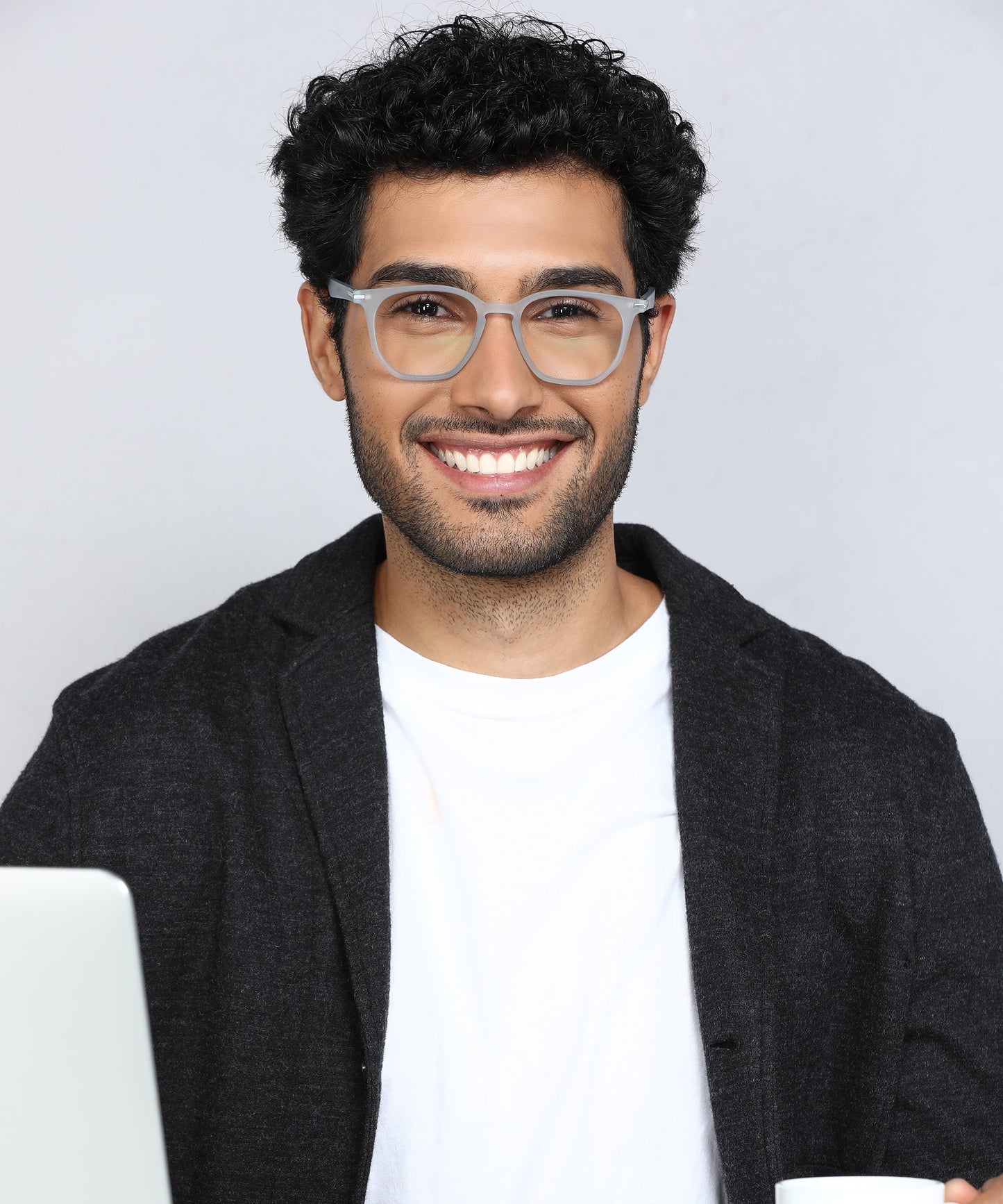 Blue Cut Computer Glasses for Eye Protection | Zero Power Blue Light Filter Glasses With UV Protection for Men & Women [FTF205 F3 Wayfarer Transparent Water Blue Frame, 52mm]