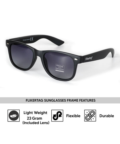Polarized UV Protection Sunglasses For Men & Women [FTS 552 F1 Wayfarer Matte Black Frame with Grey Gradient Lens, 52mm]
