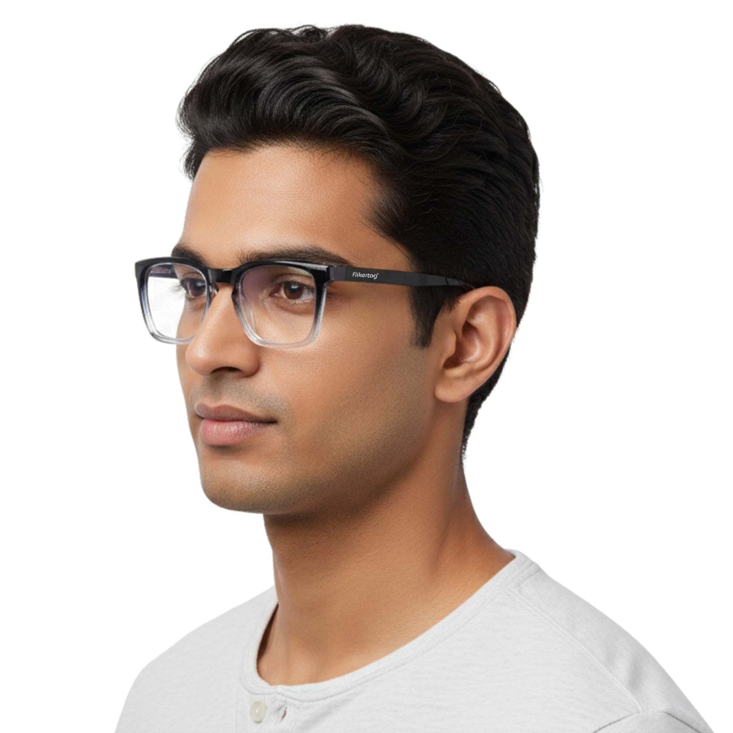 Blue Cut Computer Glasses for Eye Protection | Zero Power Blue Light Filter Glasses With UV Protection for Men & Women [FTF 232 F3 Retro Square Transparent Frame, 54mm]