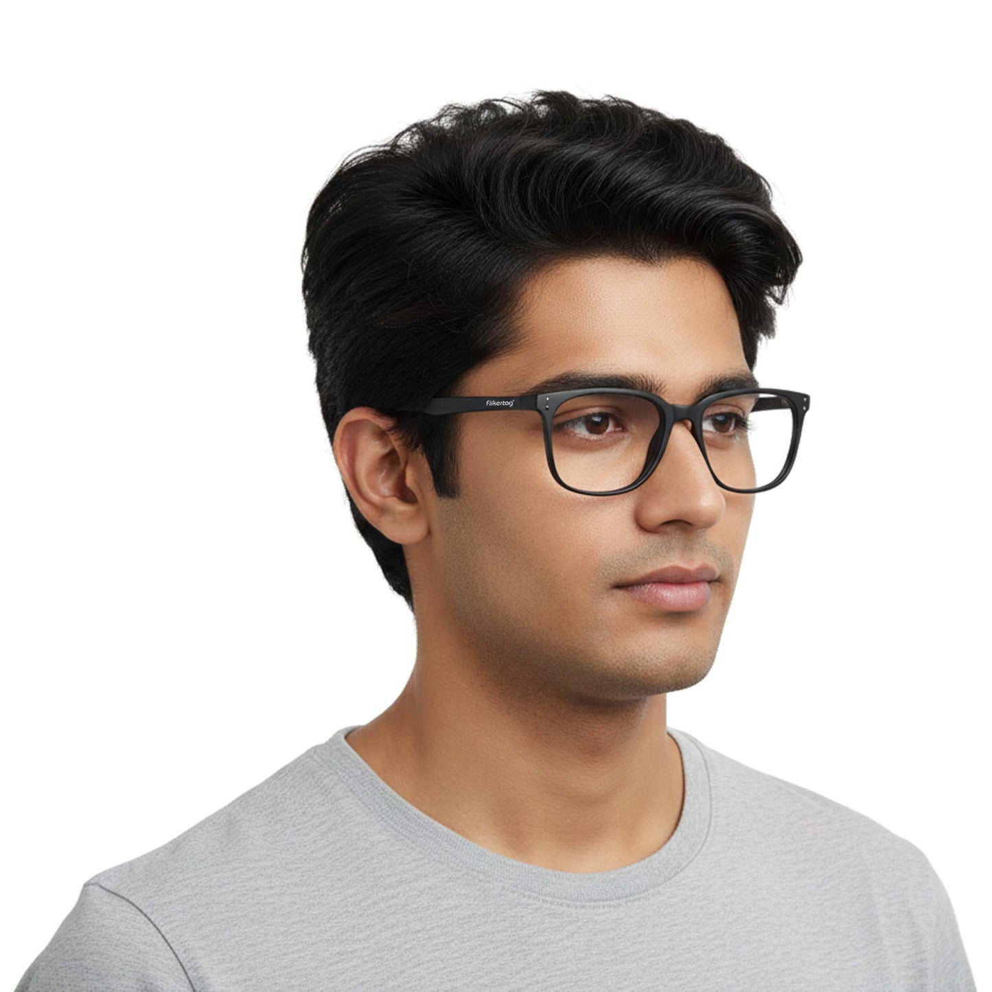 Blue Cut Computer Glasses for Eye Protection | Zero Power Blue Light Filter Glasses With UV Protection for Men & Women [FTF 233 F1 Retro Square Matte Black Frame, 53mm]