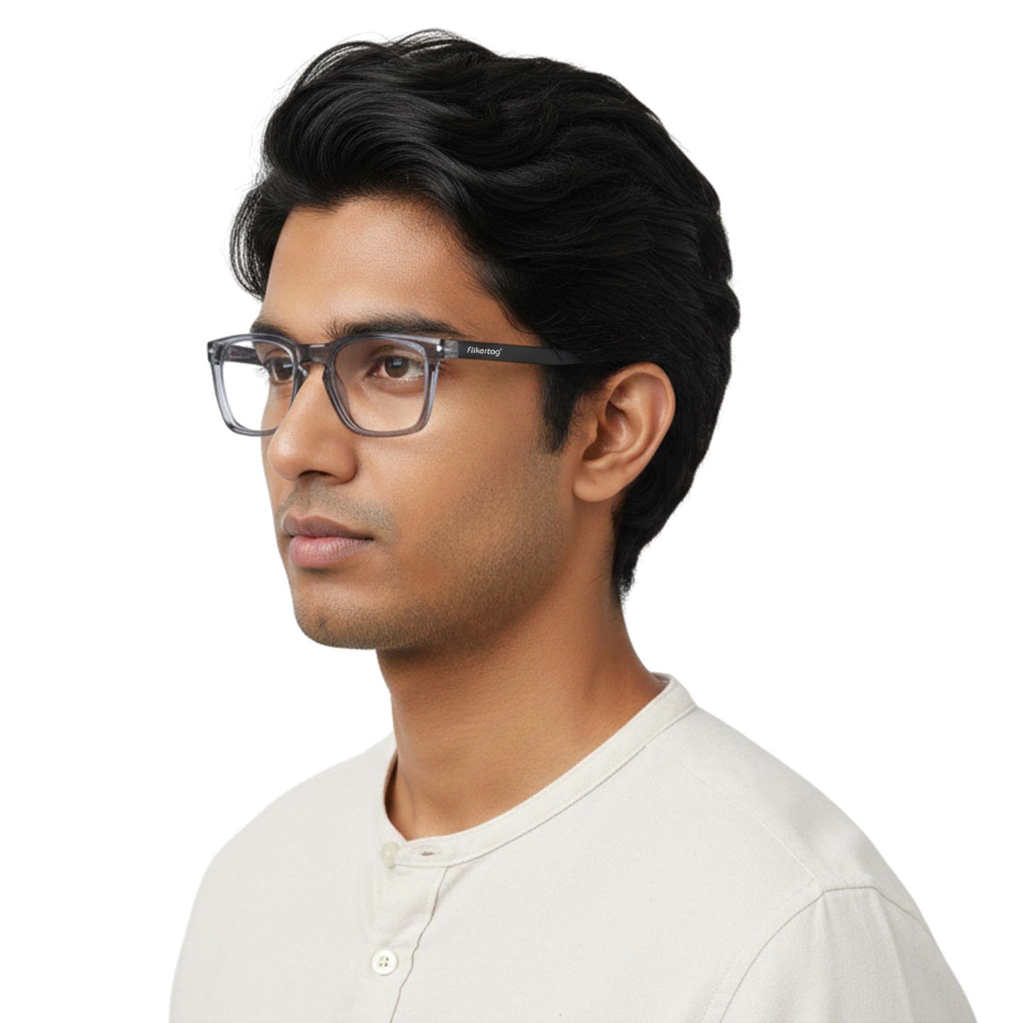 Blue Cut Computer Glasses for Eye Protection | Zero Power Blue Light Filter Glasses With UV Protection for Men & Women [FTF 232 F4 Retro Square Grey Frame, 54mm]