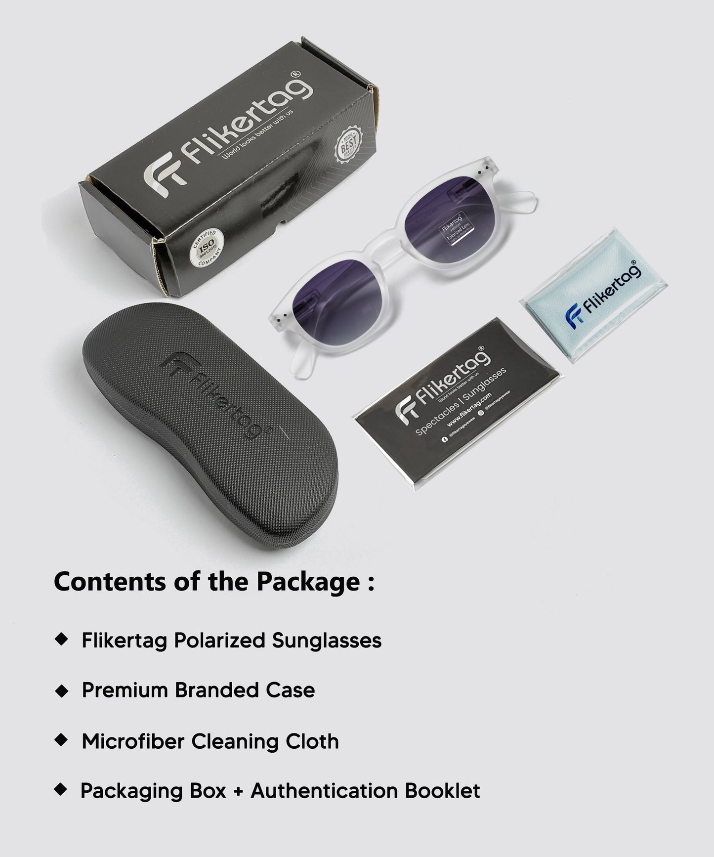 Polarized UV Protection Sunglasses For Men & Women [FTS 551 F3 Retro Round Matte Transparent Frame with Grey Gradient Lens, 49mm]