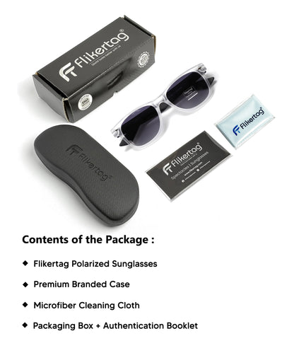 Polarized UV Protection Sunglasses For Men & Women [FTS 552 F3 Wayfarer Matte Transparent Frame with Grey Gradient Lens, 52mm]