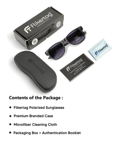 Polarized UV Protection Sunglasses For Men & Women [FTS 552 F1 Wayfarer Matte Black Frame with Grey Gradient Lens, 52mm]