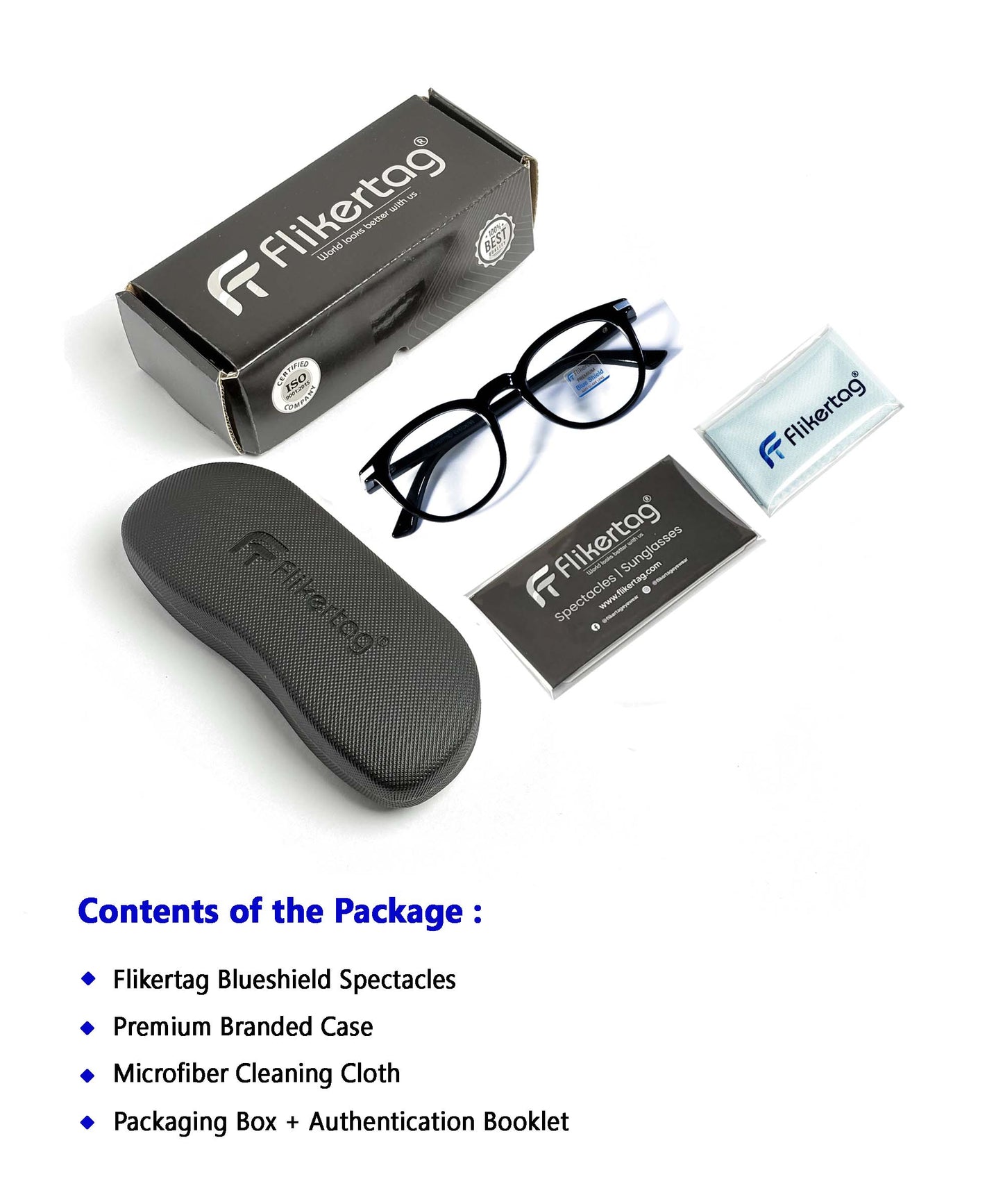 Blue Cut Computer Glasses for Eye Protection | Zero Power Blue Light Filter Glasses With UV Protection for Women [FTF203 F1 Round Shine Black Frame, 49mm]