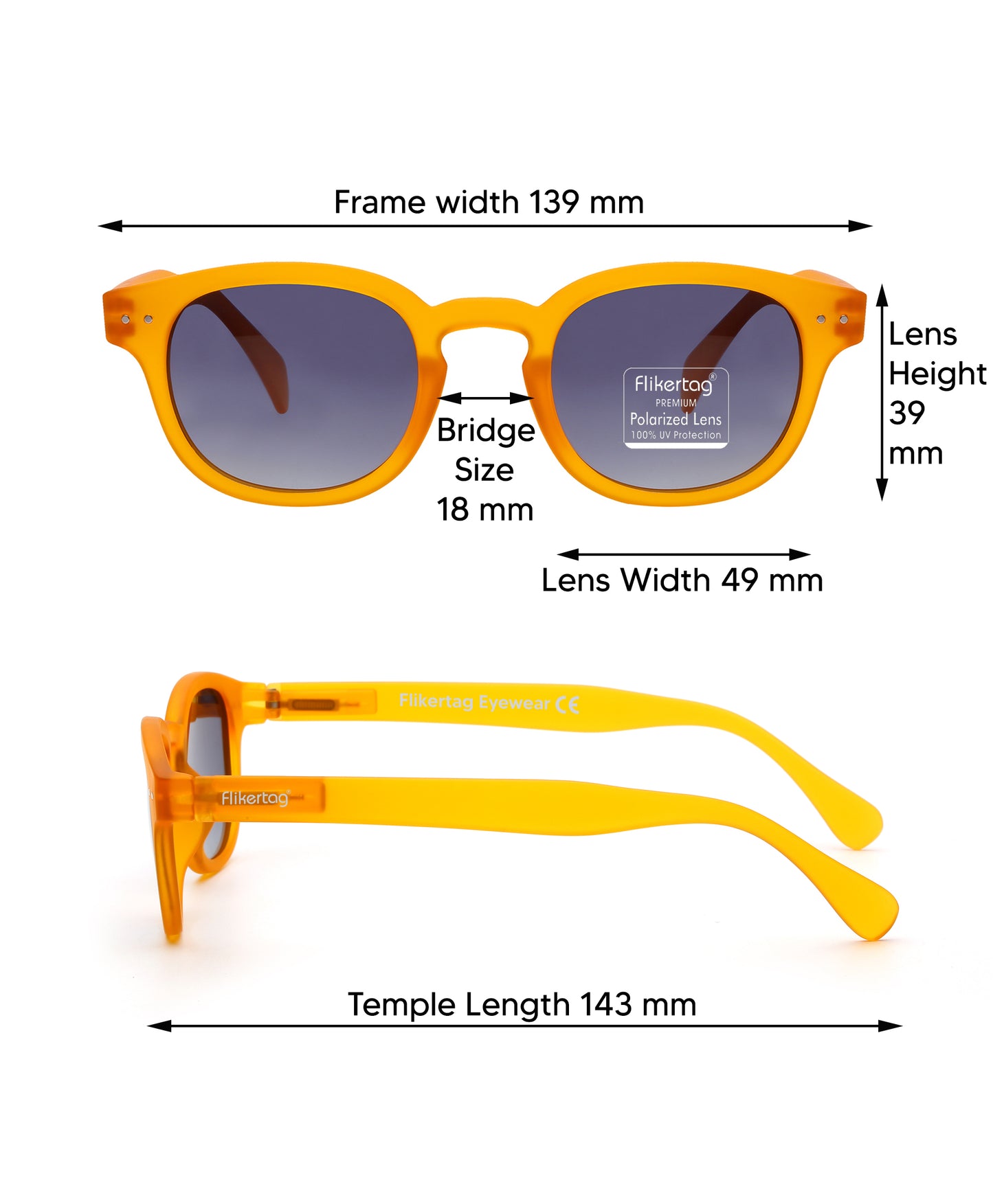 Polarized UV Protection Sunglasses For Men & Women [FTS 551 F4 Retro Round Trans Orange Frame with Grey Gradient Lens, 49mm]