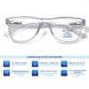 Blue Cut Computer Glasses for Eye Protection | Zero Power Blue Light Filter Glasses With UV Protection for Men & Women [FTF115 F6 Wayfarer Water Grey Frame, 50mm]